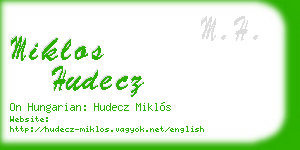miklos hudecz business card